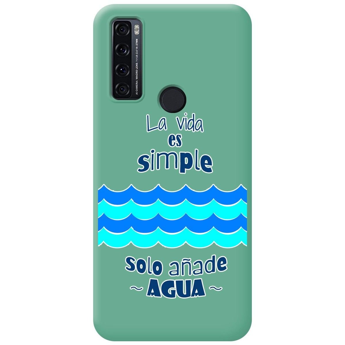 Funda Silicona Líquida Verde para TCL 20 SE diseño Agua Dibujos