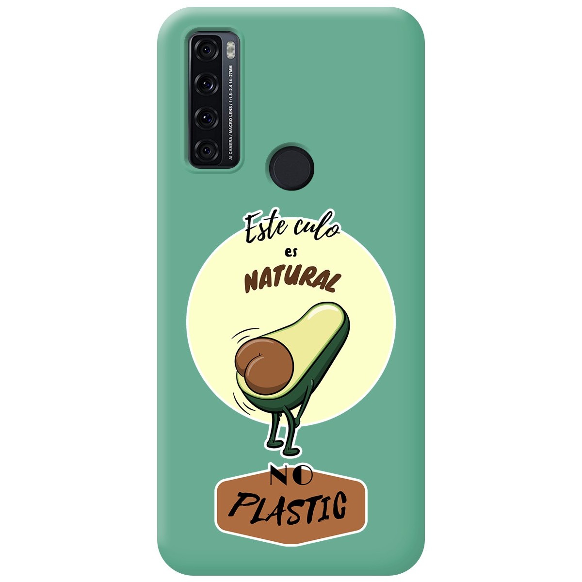 Funda Silicona Líquida Verde para TCL 20 SE diseño Culo Natural Dibujos