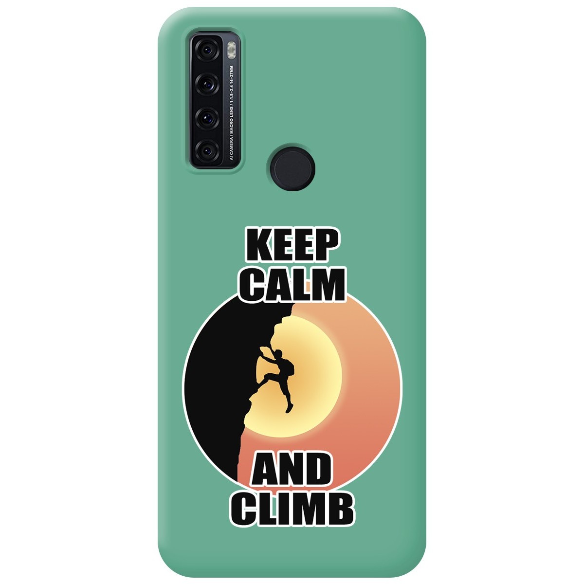 Funda Silicona Líquida Verde para TCL 20 SE diseño Hombre Escalada Dibujos