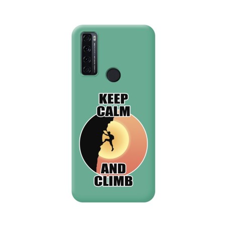 Funda Silicona Líquida Verde para TCL 20 SE diseño Hombre Escalada Dibujos