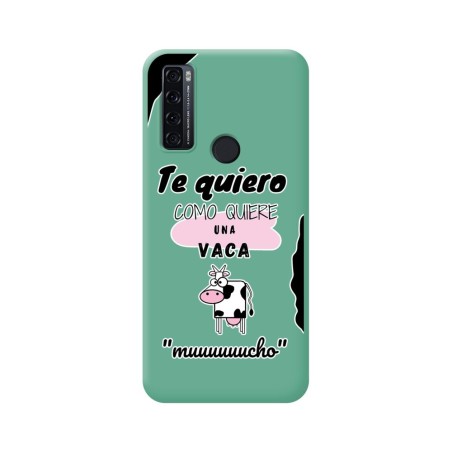 Funda Silicona Líquida Verde para TCL 20 SE diseño Vaca Dibujos