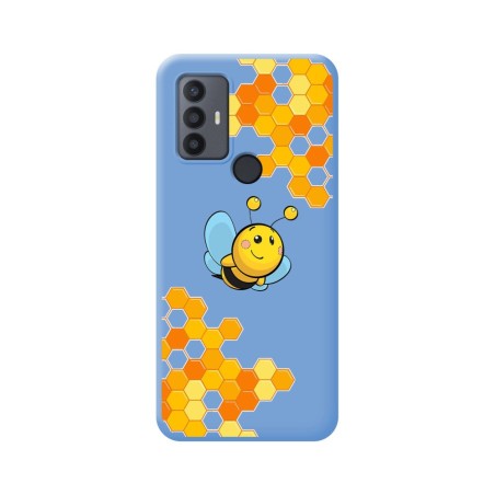 Funda Silicona Líquida Azul para TCL 30 SE / 30E / 306 diseño Abeja Dibujos