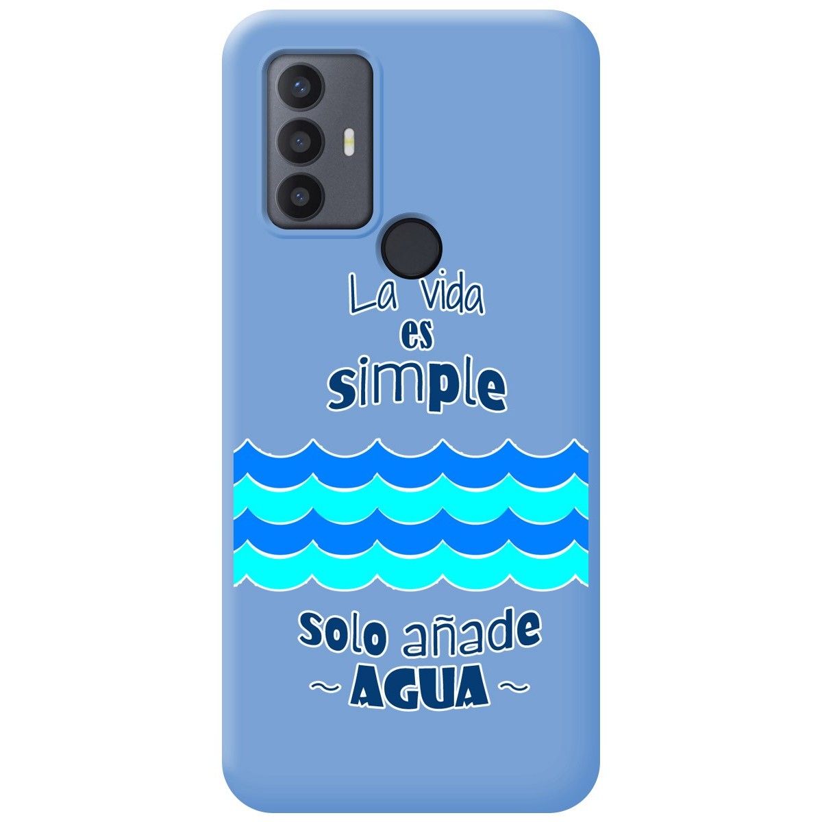Funda Silicona Líquida Azul para TCL 30 SE / 30E / 306 diseño Agua Dibujos