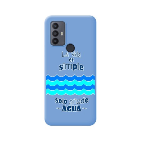 Funda Silicona Líquida Azul para TCL 30 SE / 30E / 306 diseño Agua Dibujos