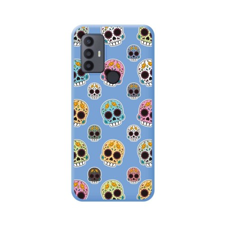Funda Silicona Líquida Azul para TCL 30 SE / 30E / 306 diseño Catrina Dibujos