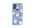 Funda Silicona Líquida Azul para TCL 30 SE / 30E / 306 diseño Cerdos Dibujos