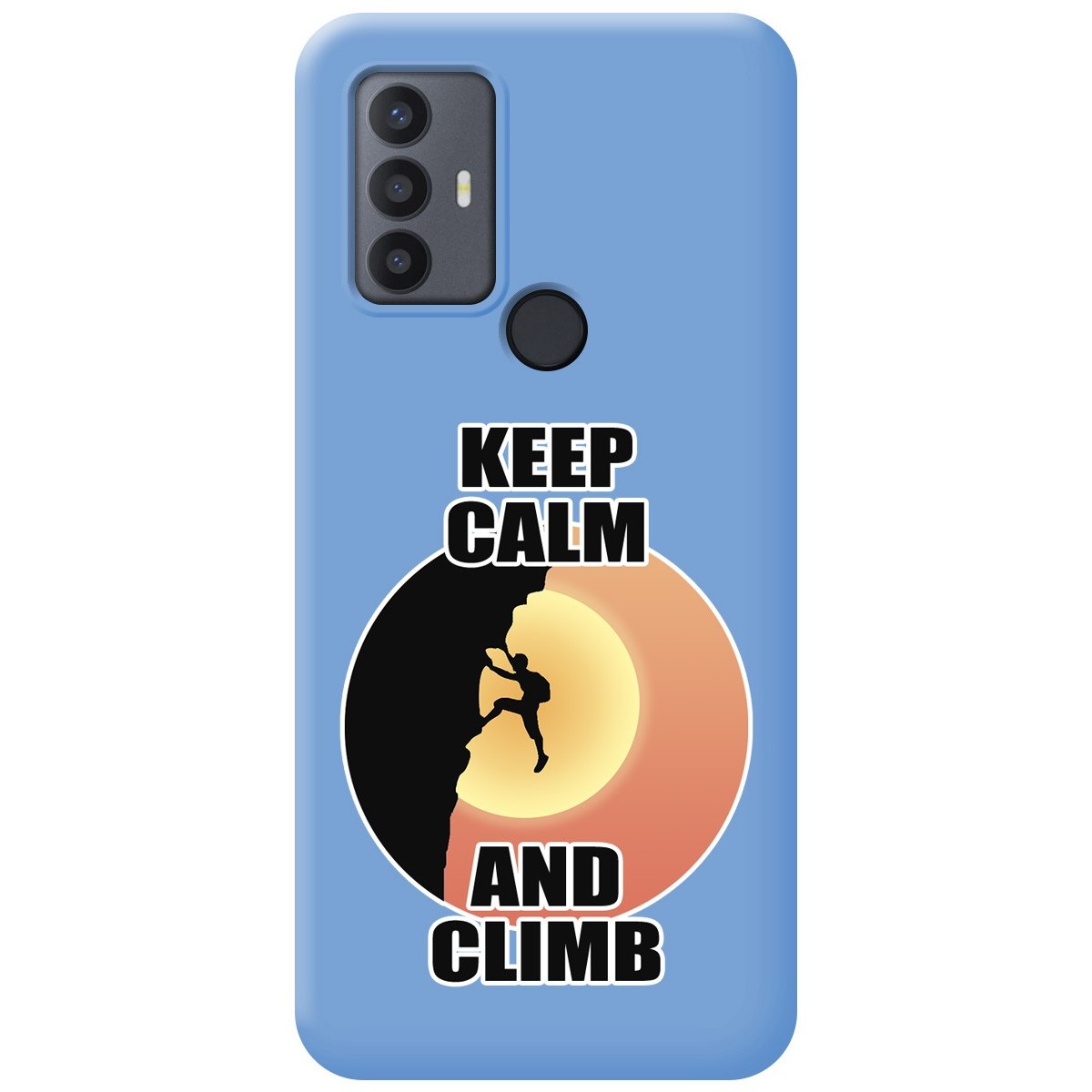 Funda Silicona Líquida Azul para TCL 30 SE / 30E / 306 diseño Hombre Escalada Dibujos