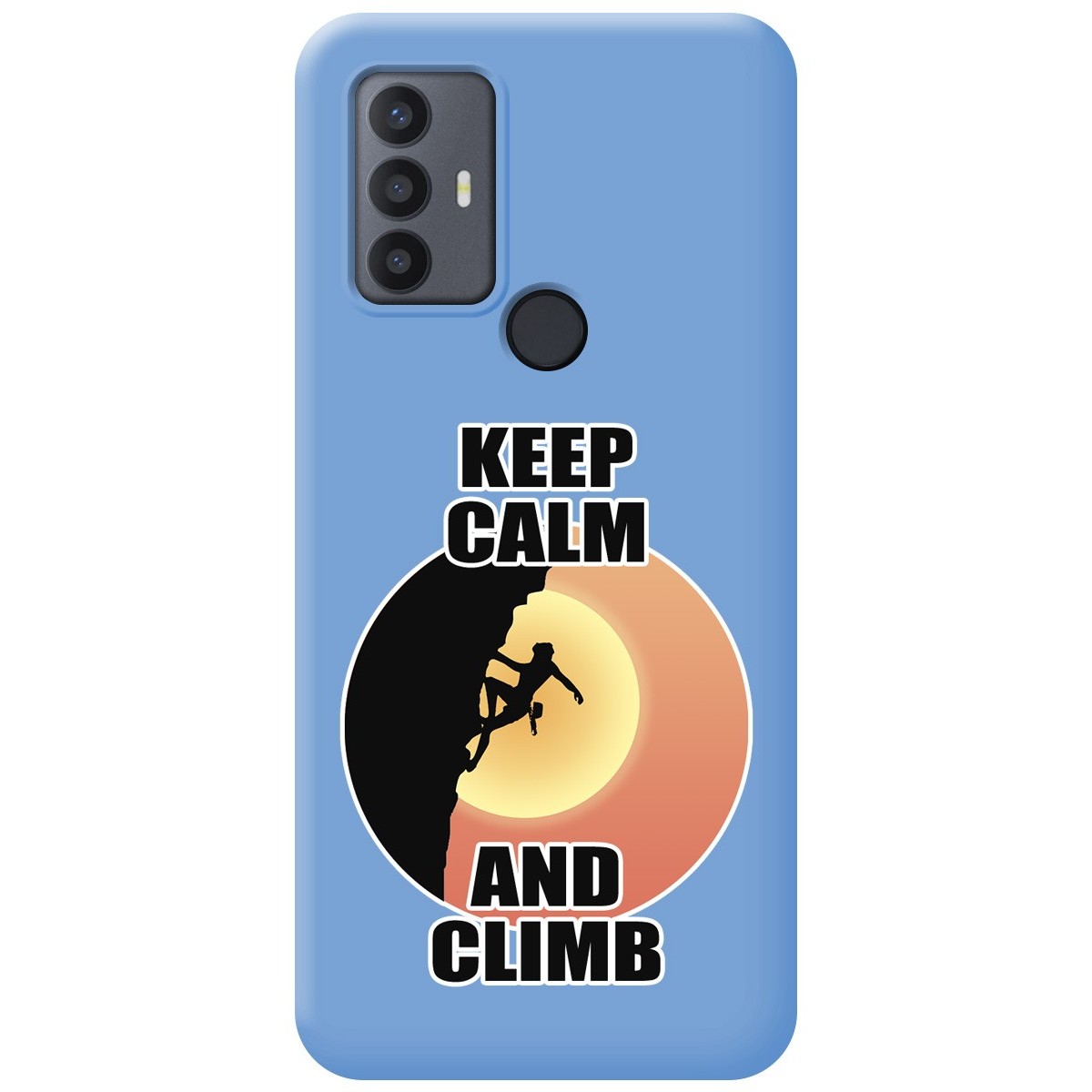 Funda Silicona Líquida Azul para TCL 30 SE / 30E / 306 diseño Mujer Escalada Dibujos