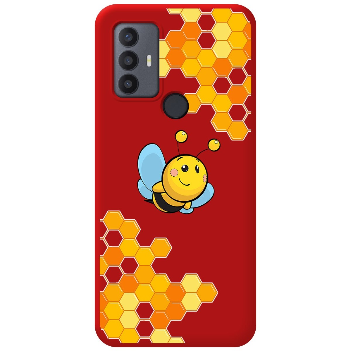 Funda Silicona Líquida Roja para TCL 30 SE / 30E / 306 diseño Abeja Dibujos