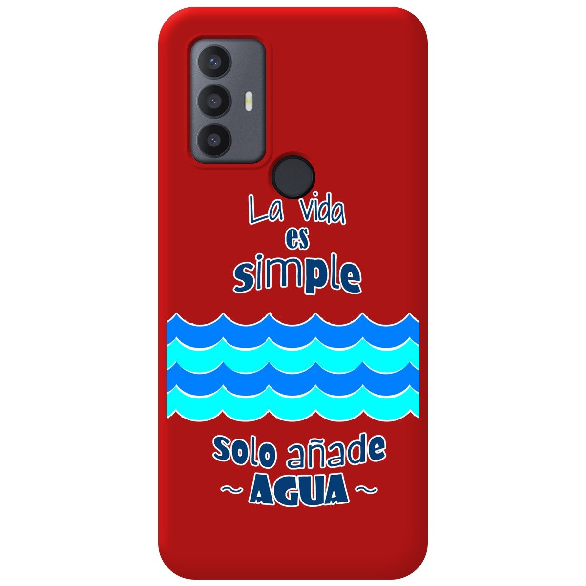 Funda Silicona Líquida Roja para TCL 30 SE / 30E / 306 diseño Agua Dibujos