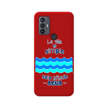 Funda Silicona Líquida Roja para TCL 30 SE / 30E / 306 diseño Agua Dibujos