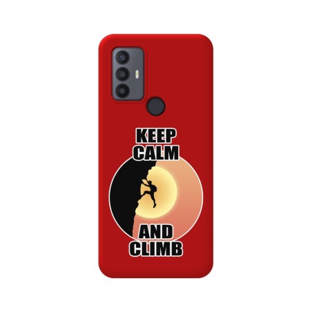 Funda Silicona Líquida Roja para TCL 30 SE / 30E / 306 diseño Hombre Escalada Dibujos