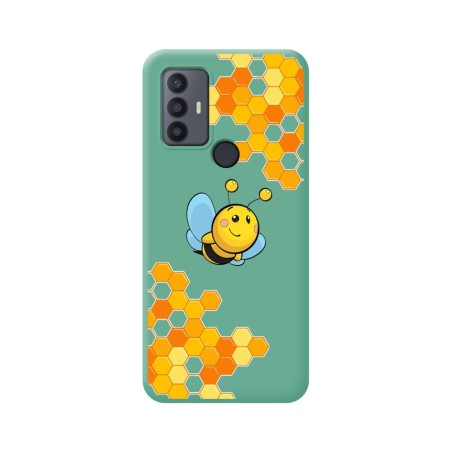 Funda Silicona Líquida Verde para TCL 30 SE / 30E / 306 diseño Abeja Dibujos