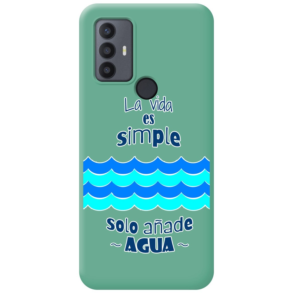 Funda Silicona Líquida Verde para TCL 30 SE / 30E / 306 diseño Agua Dibujos