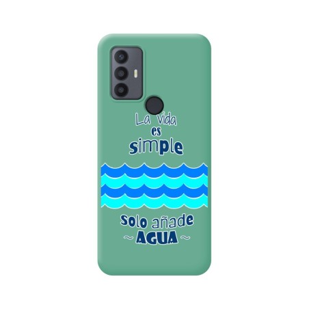 Funda Silicona Líquida Verde para TCL 30 SE / 30E / 306 diseño Agua Dibujos