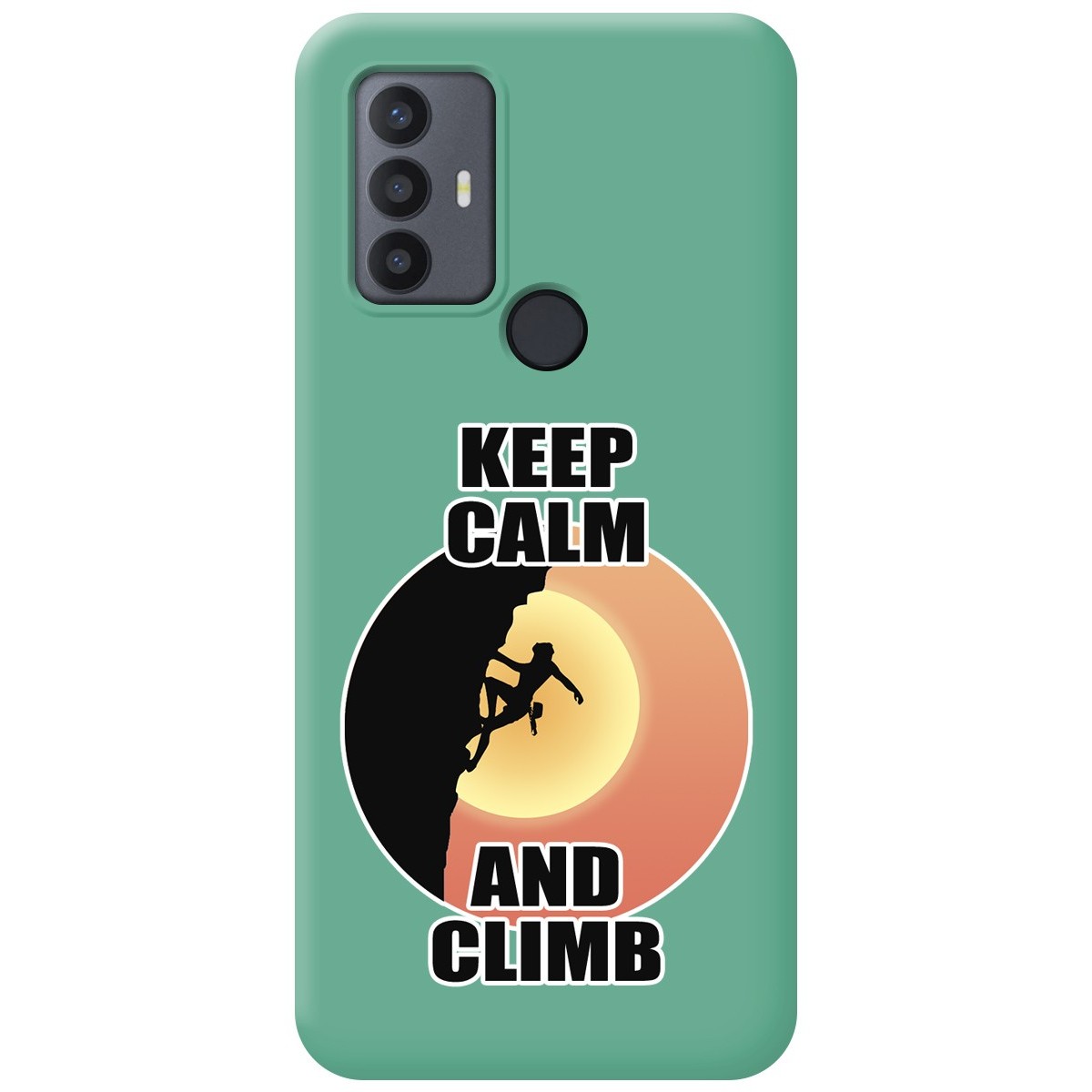 Funda Silicona Líquida Verde para TCL 30 SE / 30E / 306 diseño Mujer Escalada Dibujos