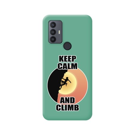 Funda Silicona Líquida Verde para TCL 30 SE / 30E / 306 diseño Mujer Escalada Dibujos