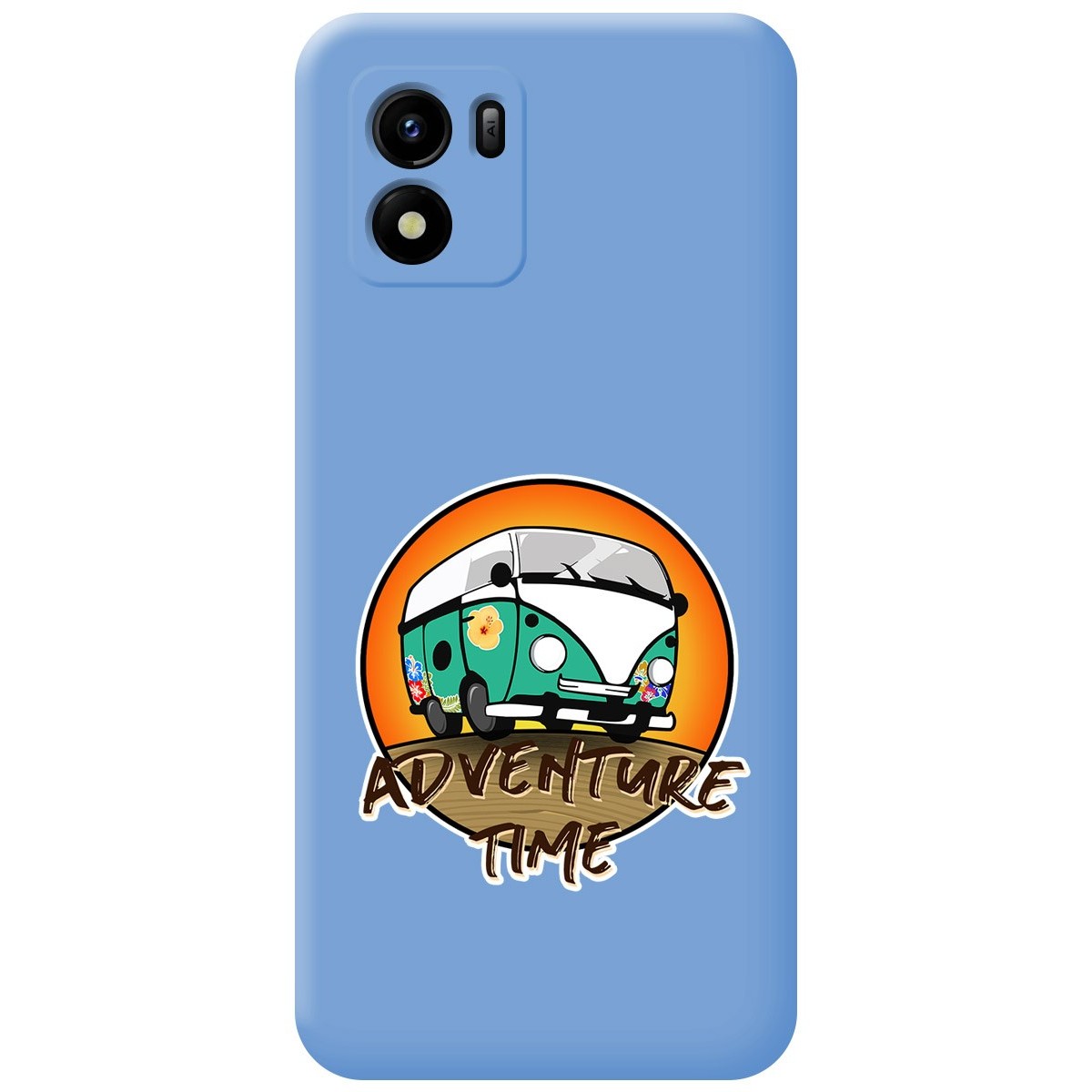 Funda Silicona Líquida Azul para Vivo Y01 diseño Adventure Time Dibujos