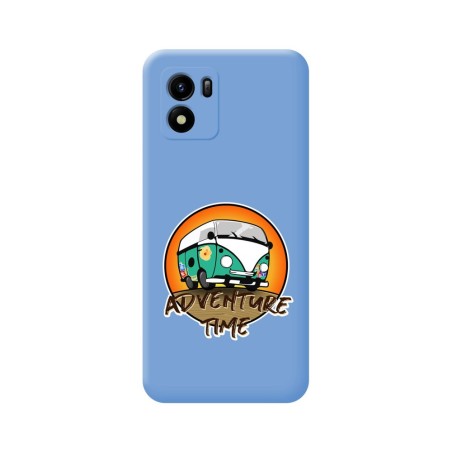 Funda Silicona Líquida Azul para Vivo Y01 diseño Adventure Time Dibujos