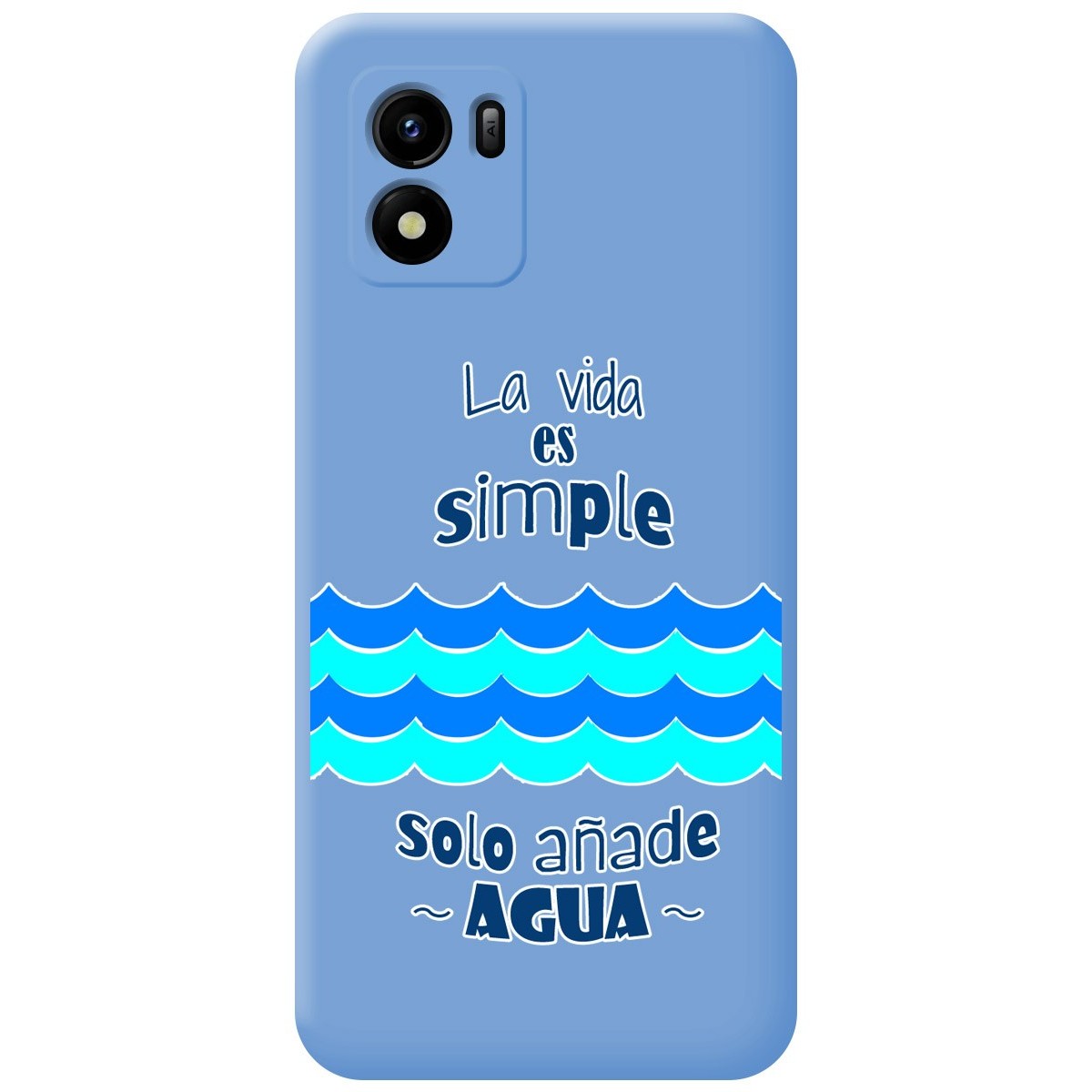 Funda Silicona Líquida Azul para Vivo Y01 diseño Agua Dibujos