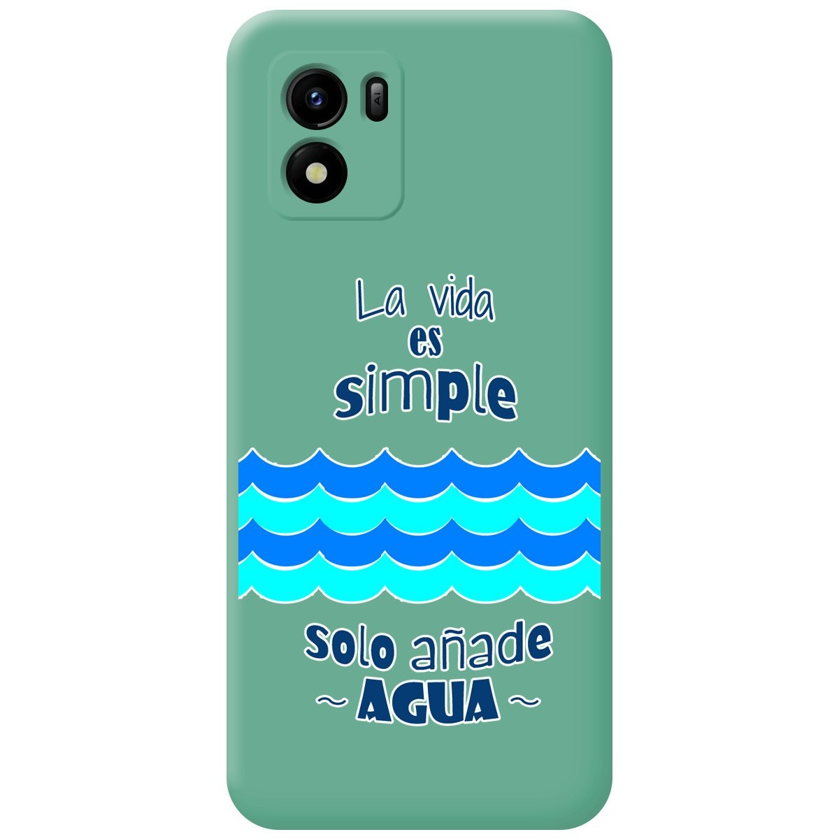 Funda Silicona Líquida Verde para Vivo Y01 diseño Agua Dibujos
