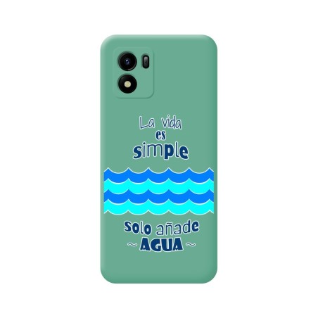 Funda Silicona Líquida Verde para Vivo Y01 diseño Agua Dibujos