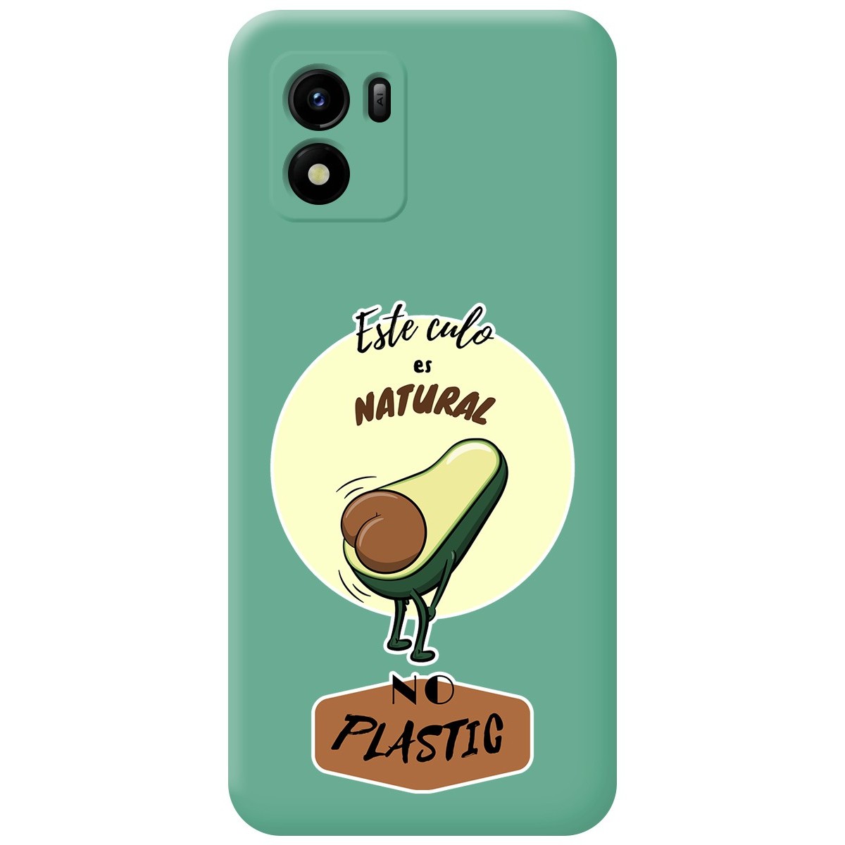 Funda Silicona Líquida Verde para Vivo Y01 diseño Culo Natural Dibujos