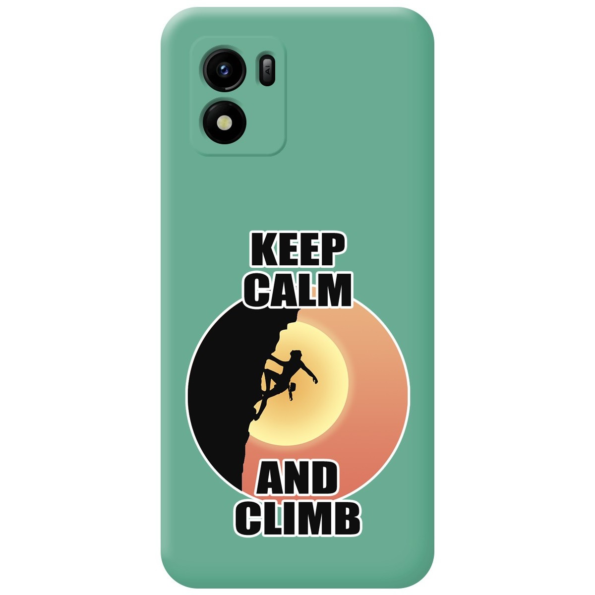 Funda Silicona Líquida Verde para Vivo Y01 diseño Mujer Escalada Dibujos