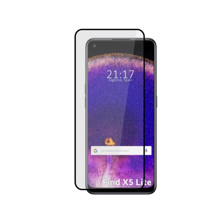Protector Cristal Templado Completo 5D Full Glue Negro para Oppo Find X5 Lite 5G Vidrio