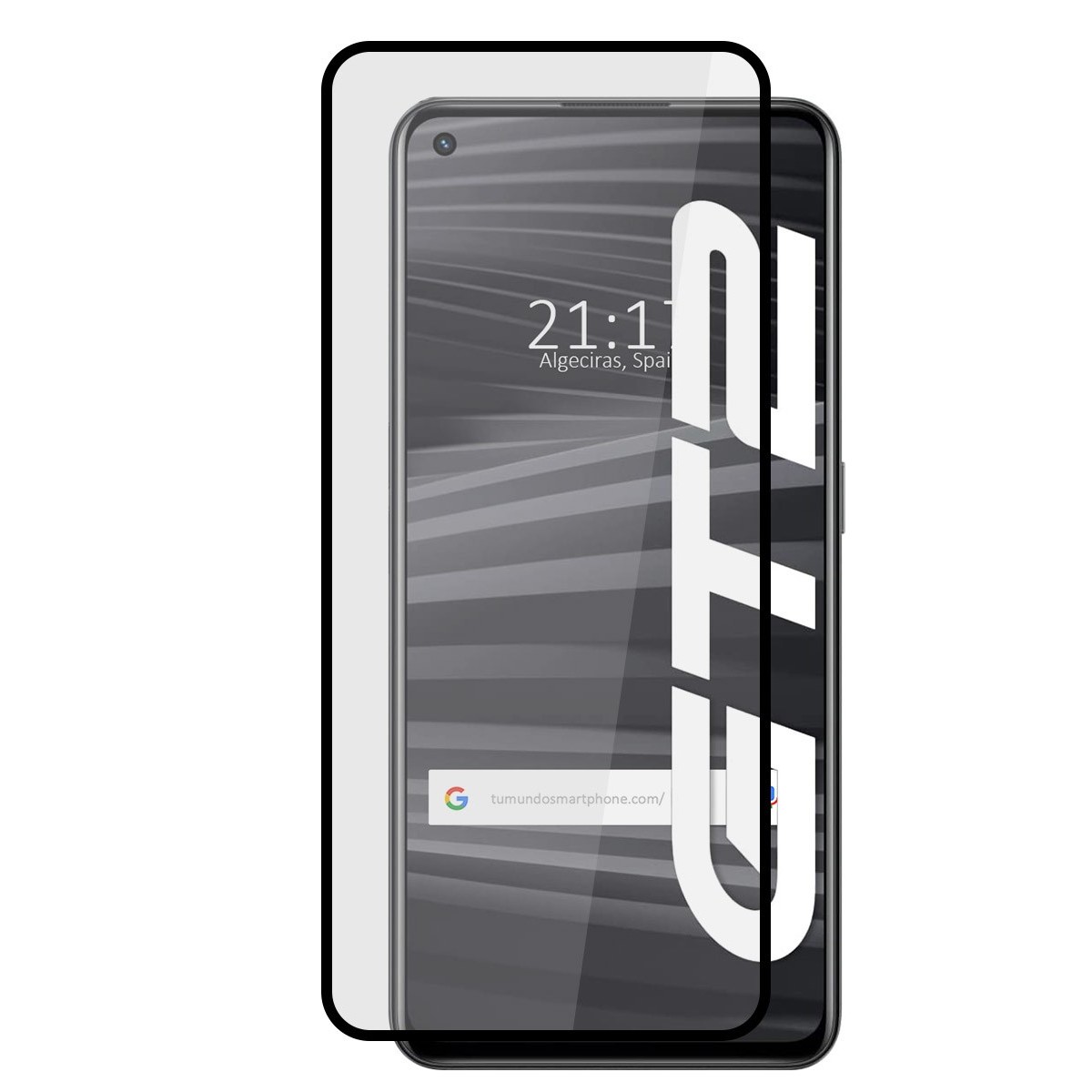 Protector Cristal Templado Completo 5D Full Glue Negro para Realme GT 2 5G Vidrio