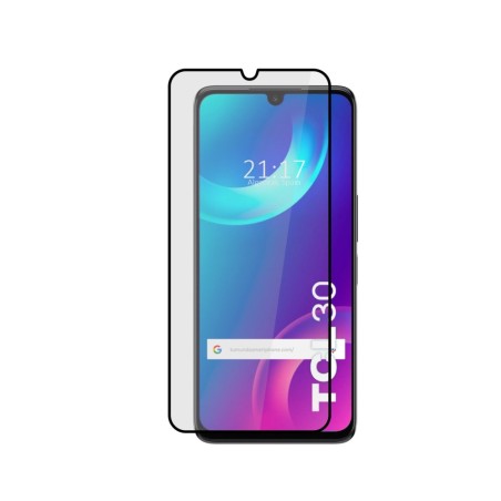 Protector Cristal Templado Completo 5D Full Glue Negro para TCL 30 / 30 5G / 30 Plus Vidrio