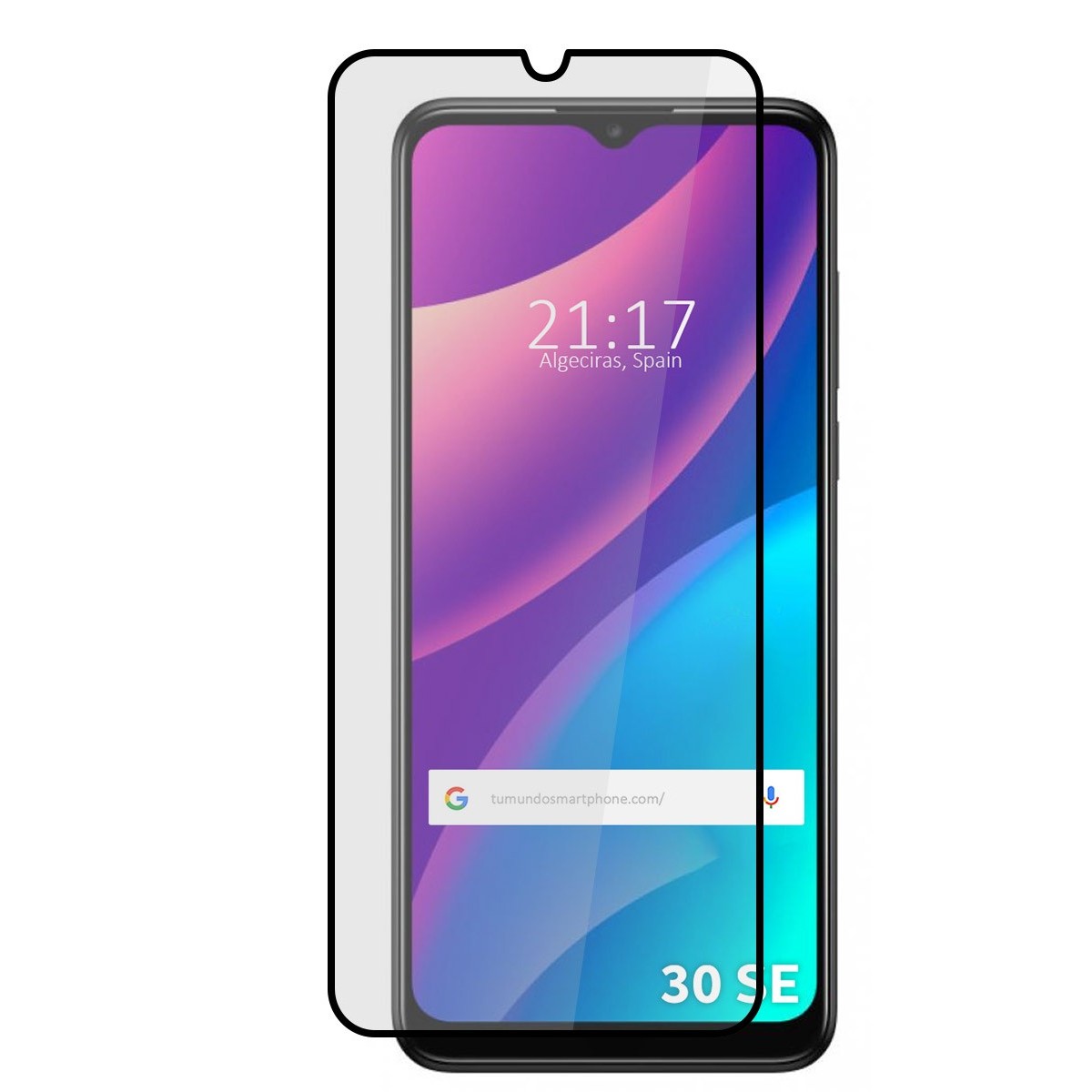 Protector Cristal Templado Completo 5D Full Glue Negro para TCL 30 SE / 30E / 306 Vidrio