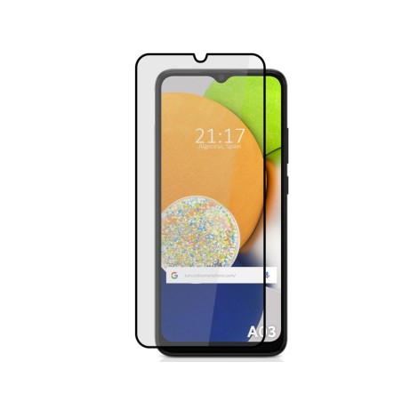 Protector Cristal Templado Completo 5D Full Glue Negro para Samsung Galaxy A03 Vidrio