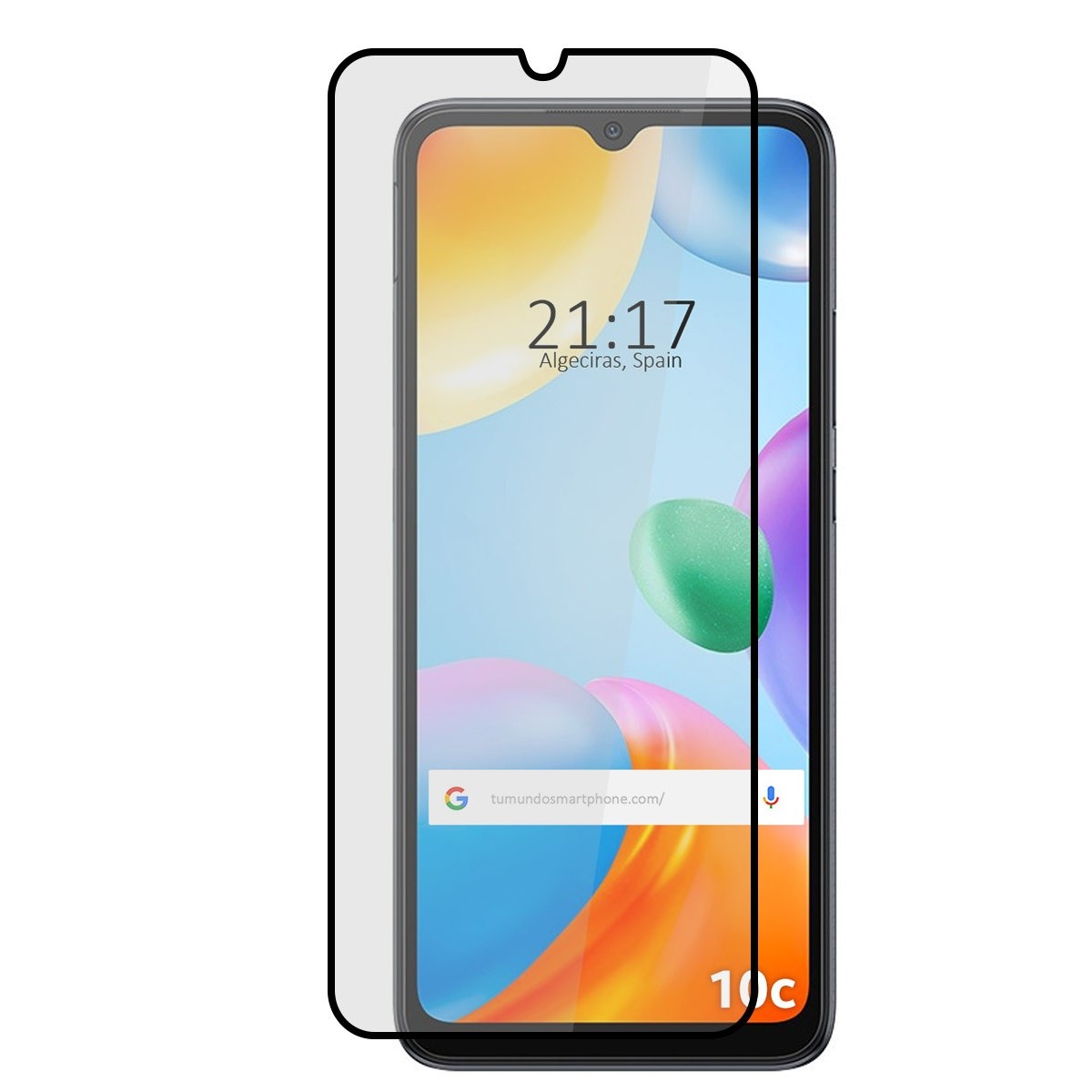 Protector Cristal Templado Completo 5D Full Glue Negro para Xiaomi Redmi 10C Vidrio