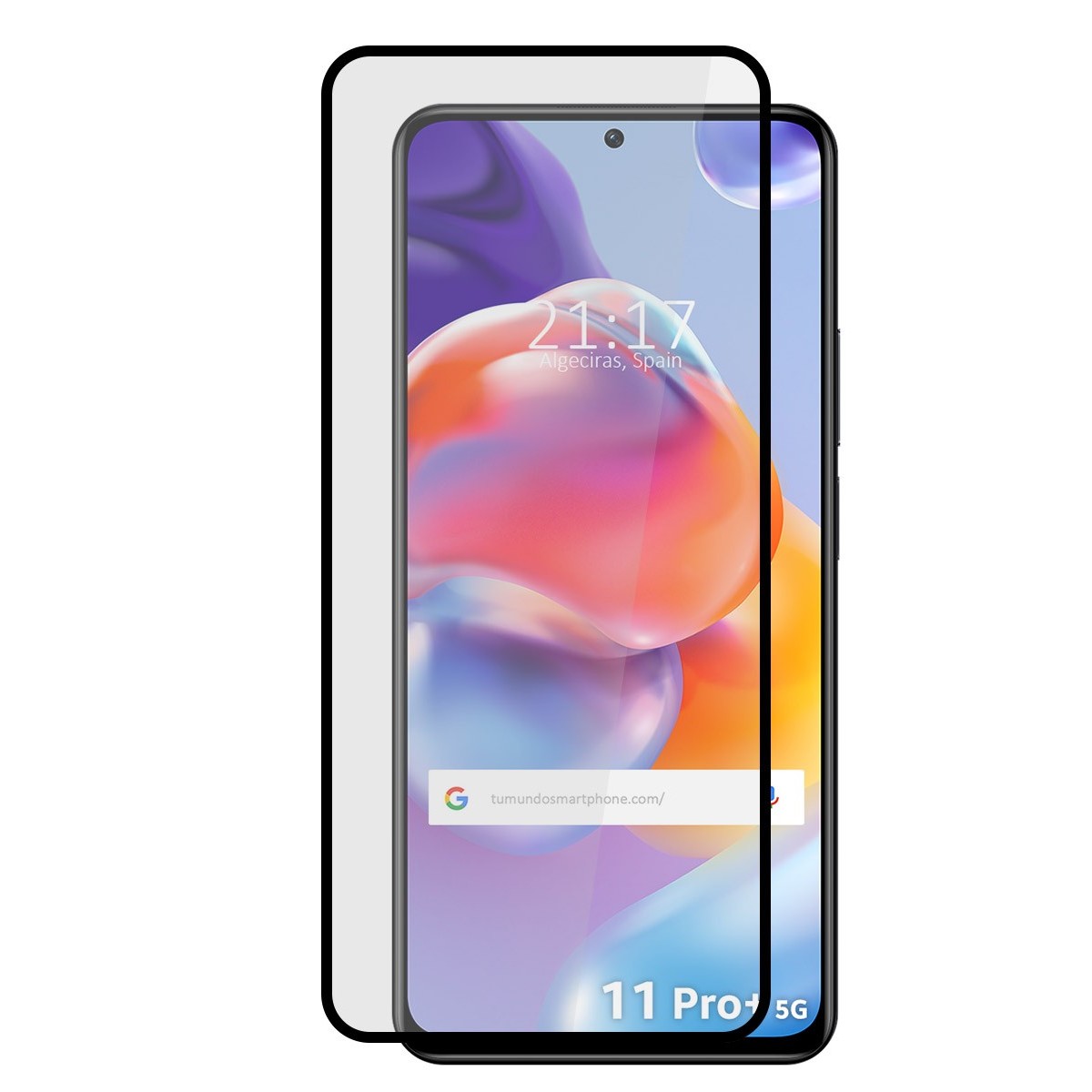 Protector Cristal Templado Completo 5D Full Glue Negro para Xiaomi Redmi Note 11 Pro+ Plus 5G Vidrio