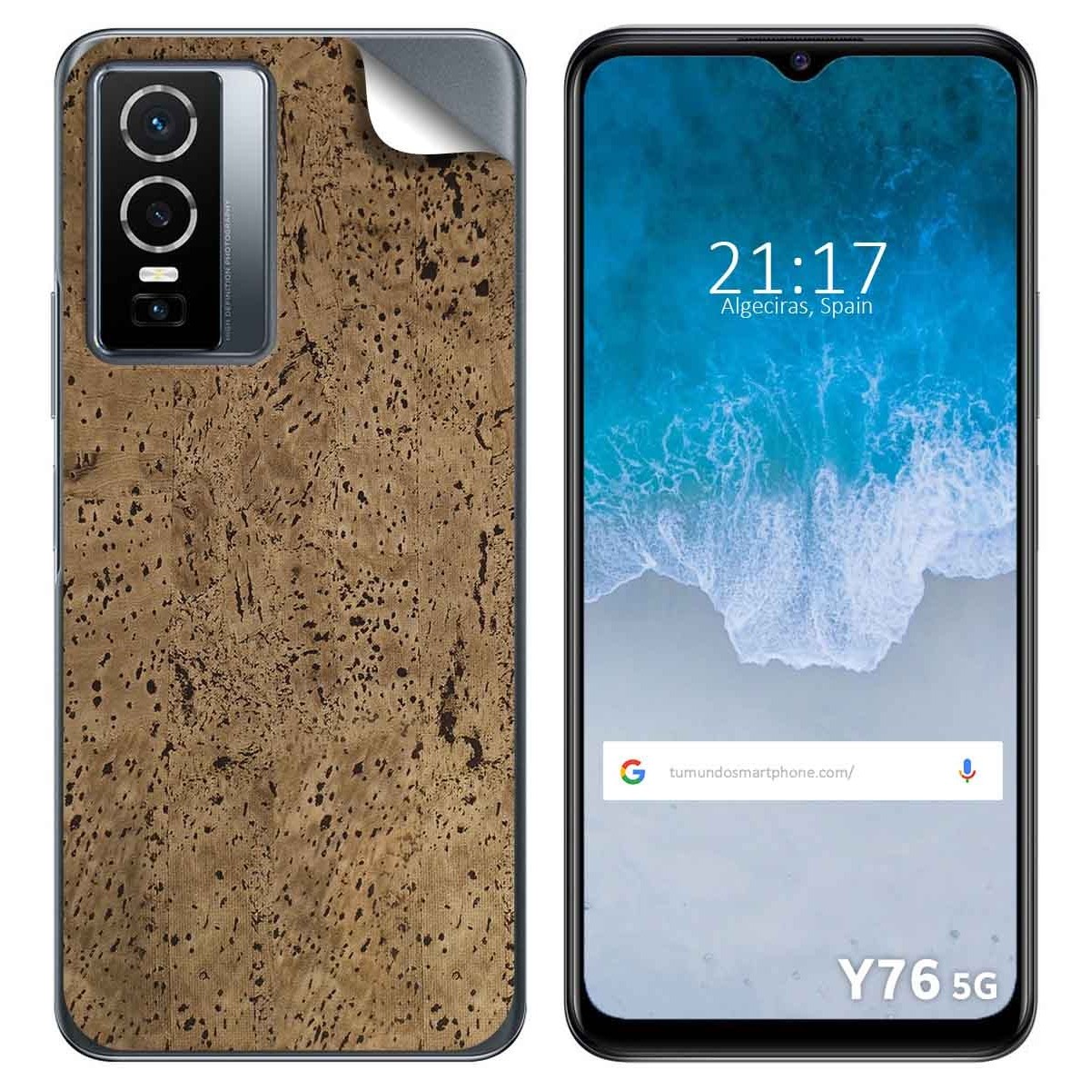 Pegatina Vinilo Autoadhesiva Textura Corcho para Vivo Y76 5G
