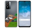 Funda Silicona Transparente para Vivo Y76 5G diseño Panda Dibujos