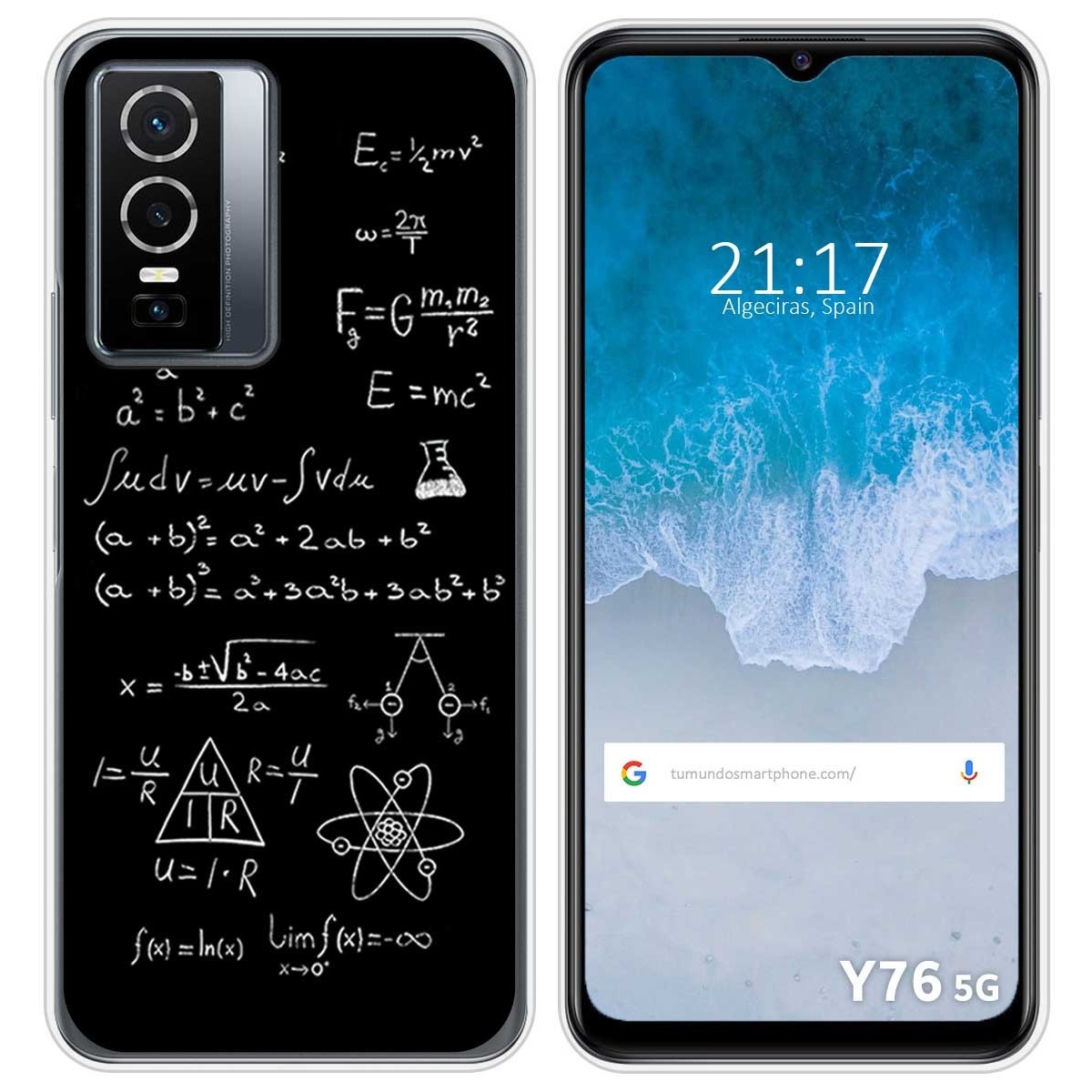 Funda Silicona para Vivo Y76 5G diseño Formulas Dibujos