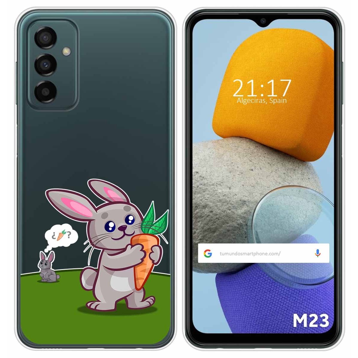 Funda Silicona Transparente para Samsung Galaxy M23 5G diseño Conejo Dibujos