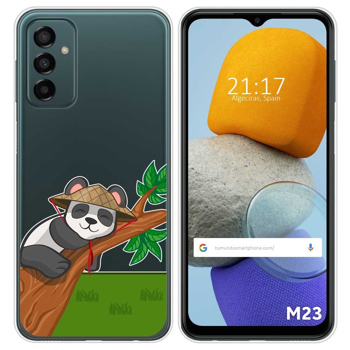 Funda Silicona Transparente para Samsung Galaxy M23 5G diseño Panda Dibujos