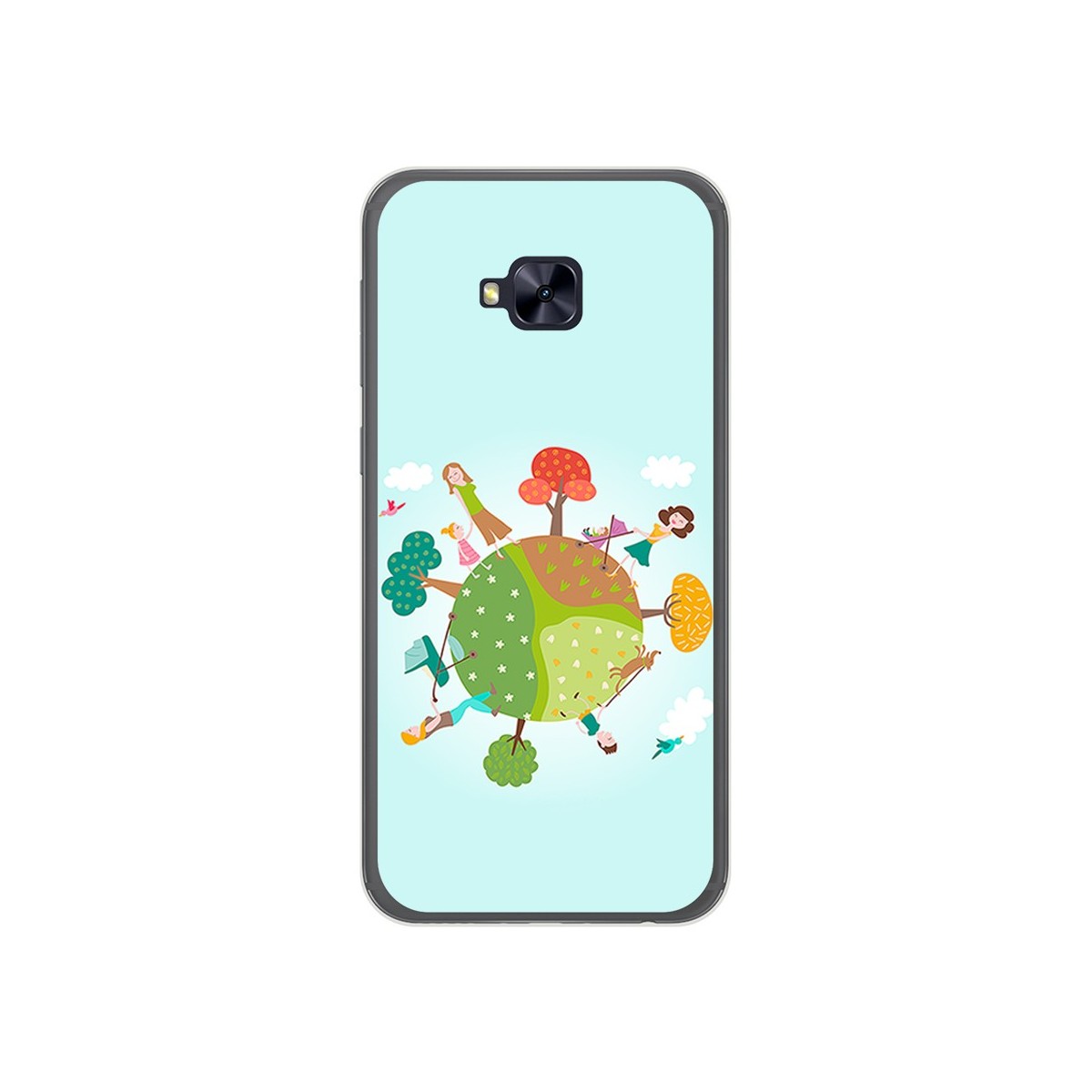 Funda Gel Tpu para Asus Zenfone 4 Selfie Pro Zd552Kl Diseño Familia Dibujos