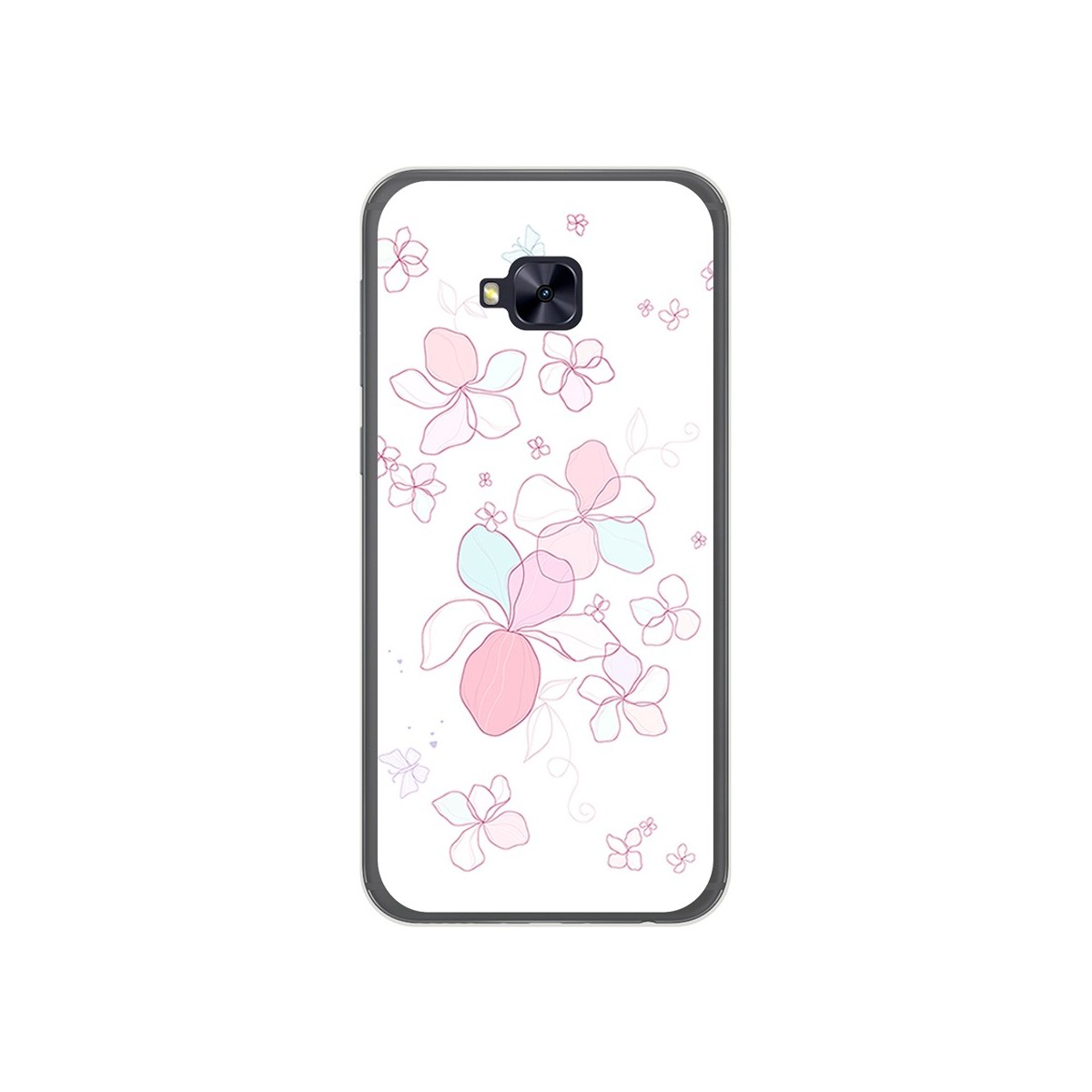 Funda Gel Tpu para Asus Zenfone 4 Selfie Pro Zd552Kl Diseño Flores Minimal Dibujos