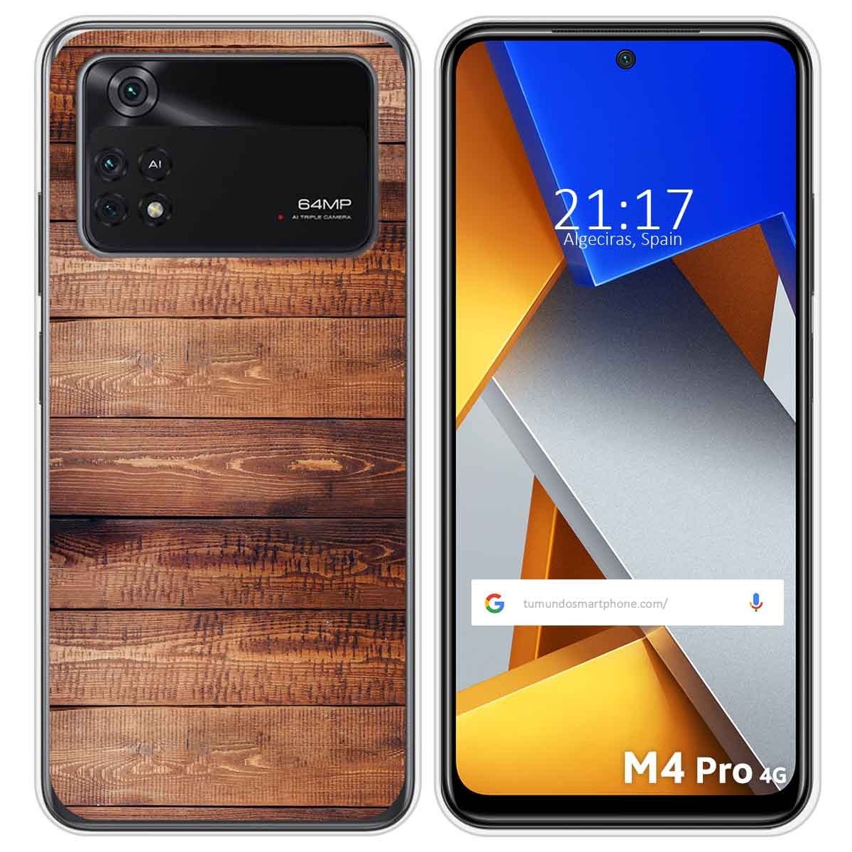 Funda Silicona para Xiaomi POCO M4 Pro 4G diseño Madera 02 Dibujos