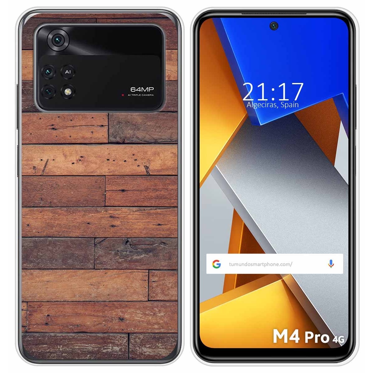 Funda Silicona para Xiaomi POCO M4 Pro 4G diseño Madera 03 Dibujos