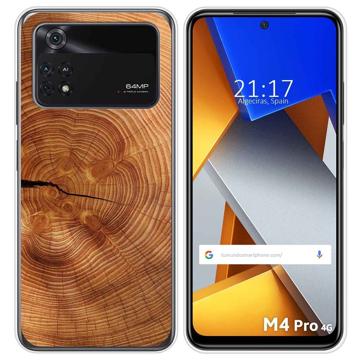 Funda Silicona para Xiaomi POCO M4 Pro 4G diseño Madera 04 Dibujos