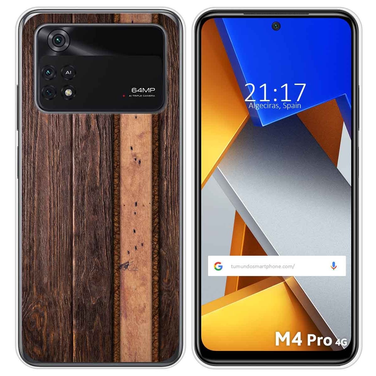 Funda Silicona para Xiaomi POCO M4 Pro 4G diseño Madera 05 Dibujos
