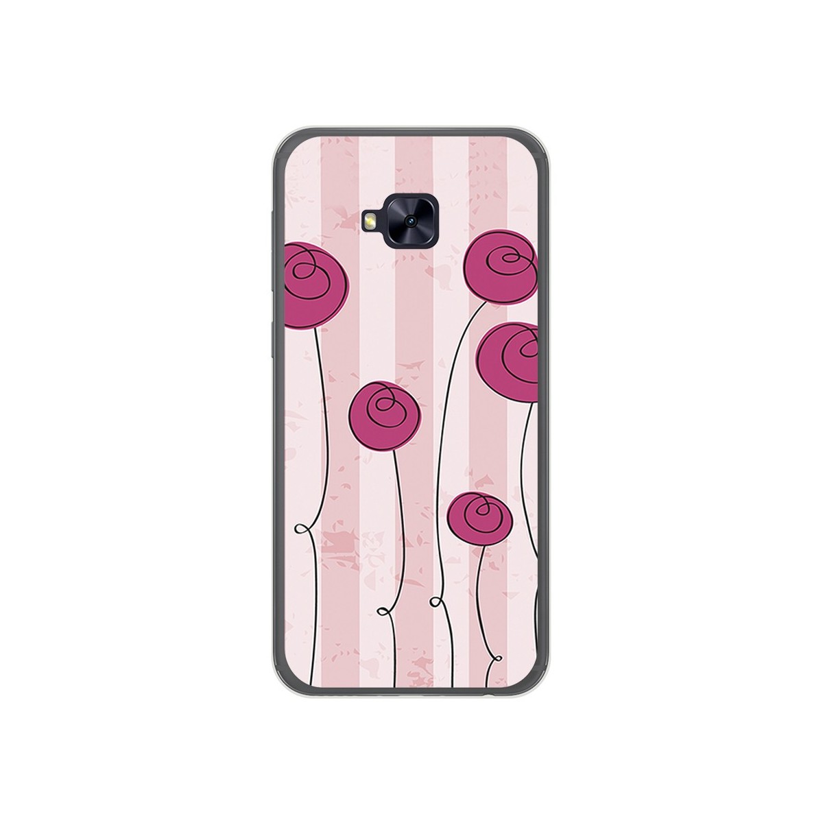 Funda Gel Tpu para Asus Zenfone 4 Selfie Pro Zd552Kl Diseño Flores Vintage Dibujos