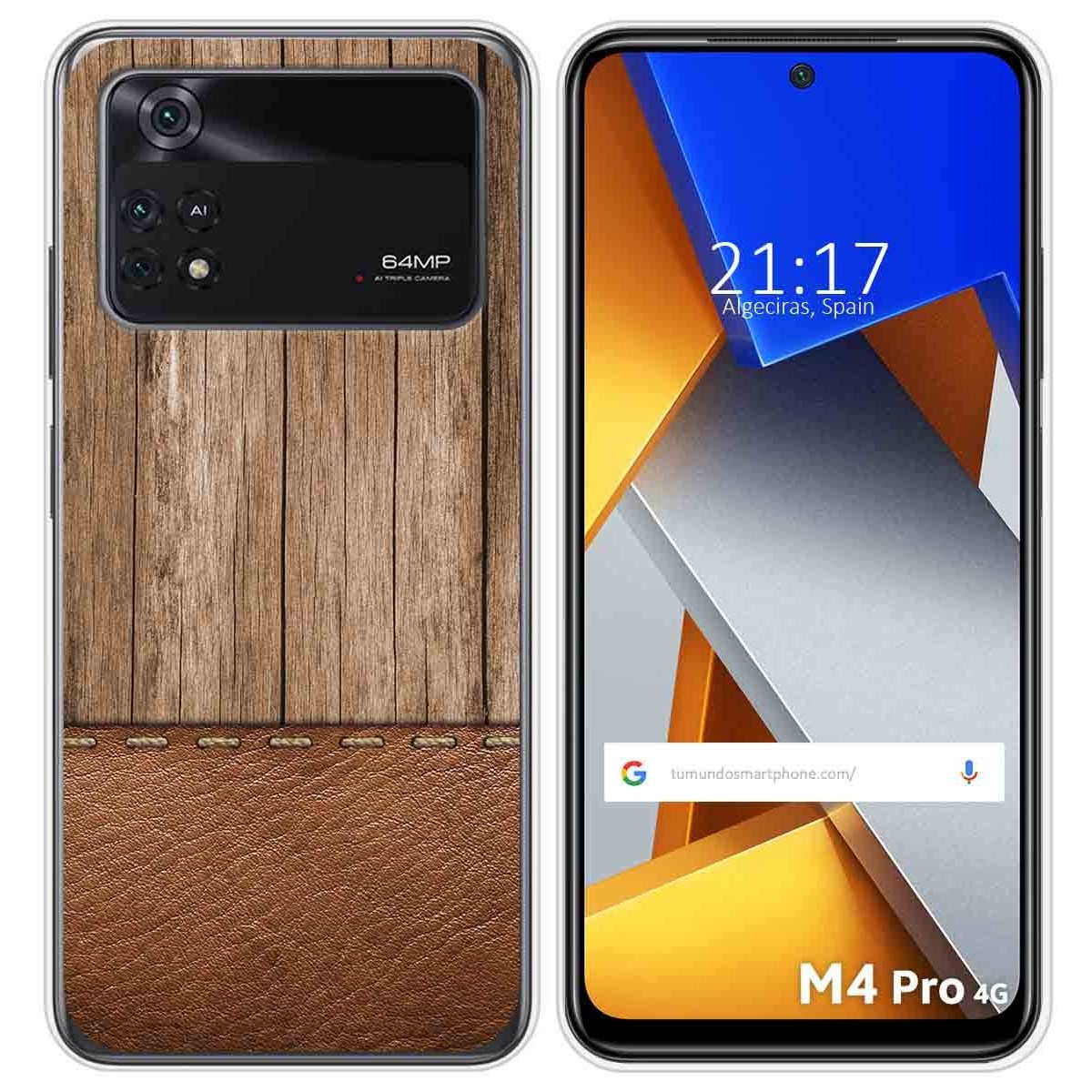 Funda Silicona para Xiaomi POCO M4 Pro 4G diseño Madera 09 Dibujos