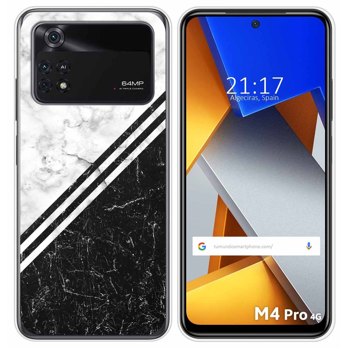 Funda Silicona para Xiaomi POCO M4 Pro 4G diseño Mármol 01 Dibujos