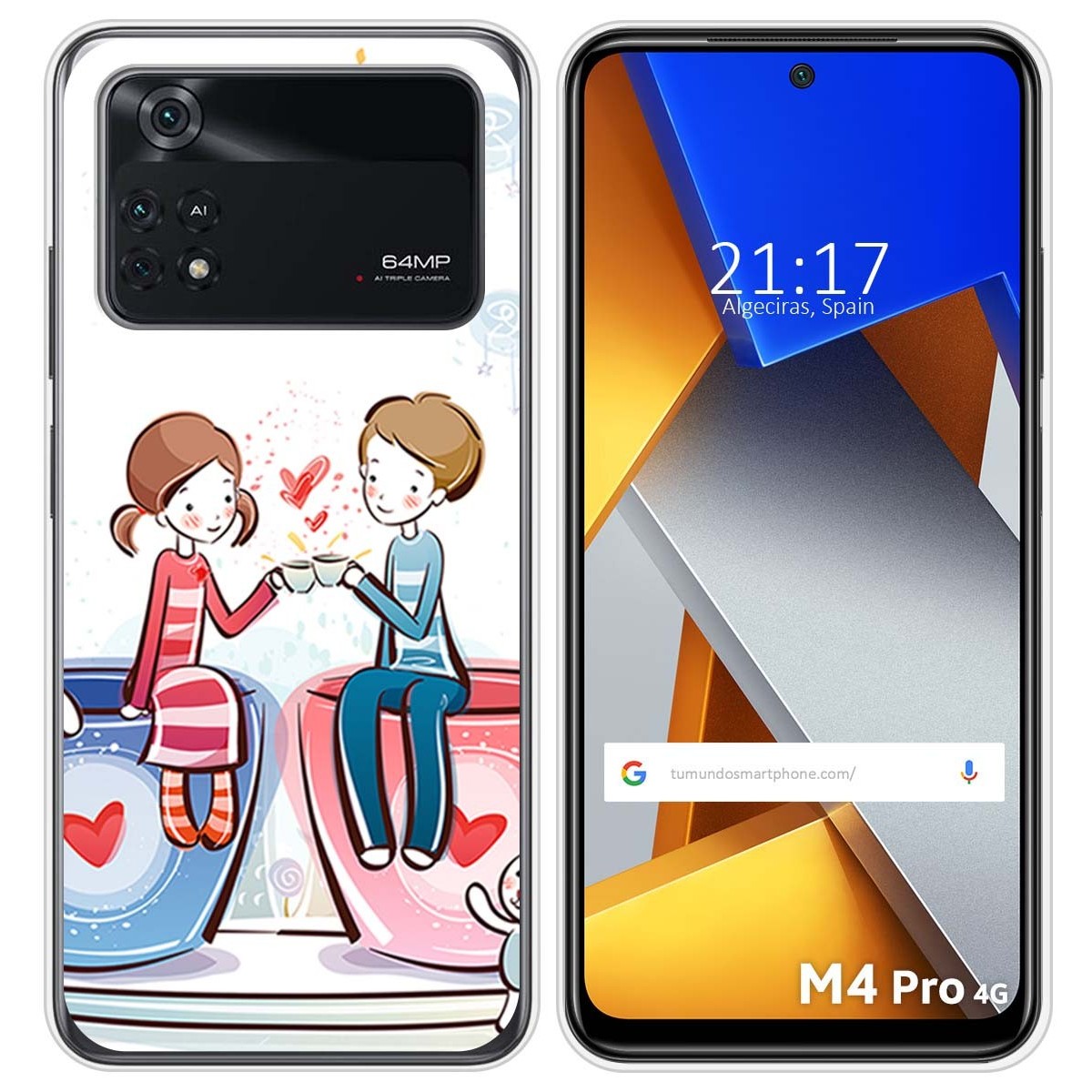 Funda Silicona para Xiaomi POCO M4 Pro 4G diseño Café Dibujos
